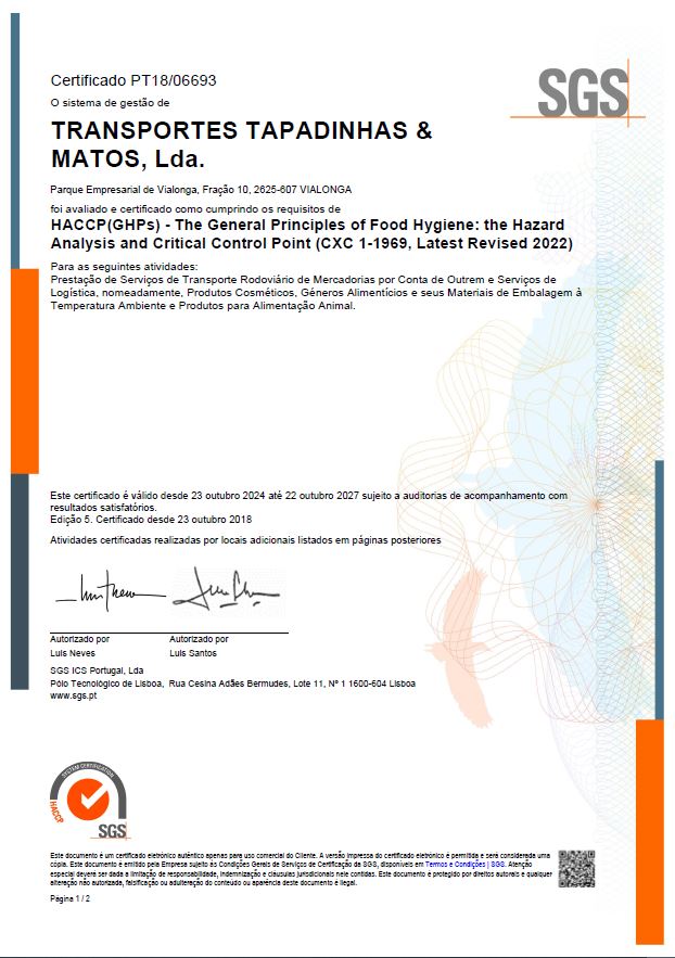 Cert HACCP